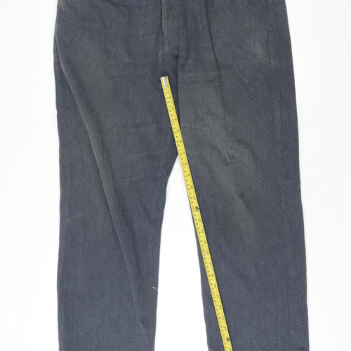 Recover Men’s Blue 36S Straight Leg Cotton Blend Casual Trousers