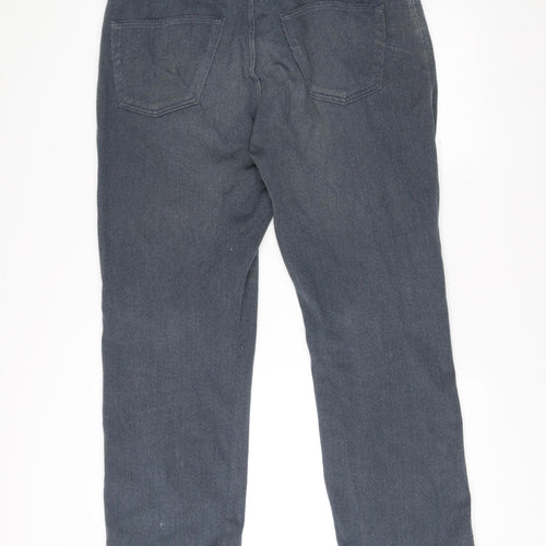 Recover Men’s Blue 36S Straight Leg Cotton Blend Casual Trousers