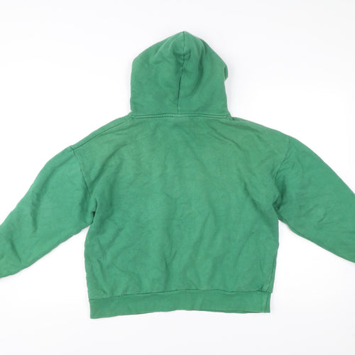 Pull&Bear Womens Green XS Pullover Hoodie Cotton Blend Casual