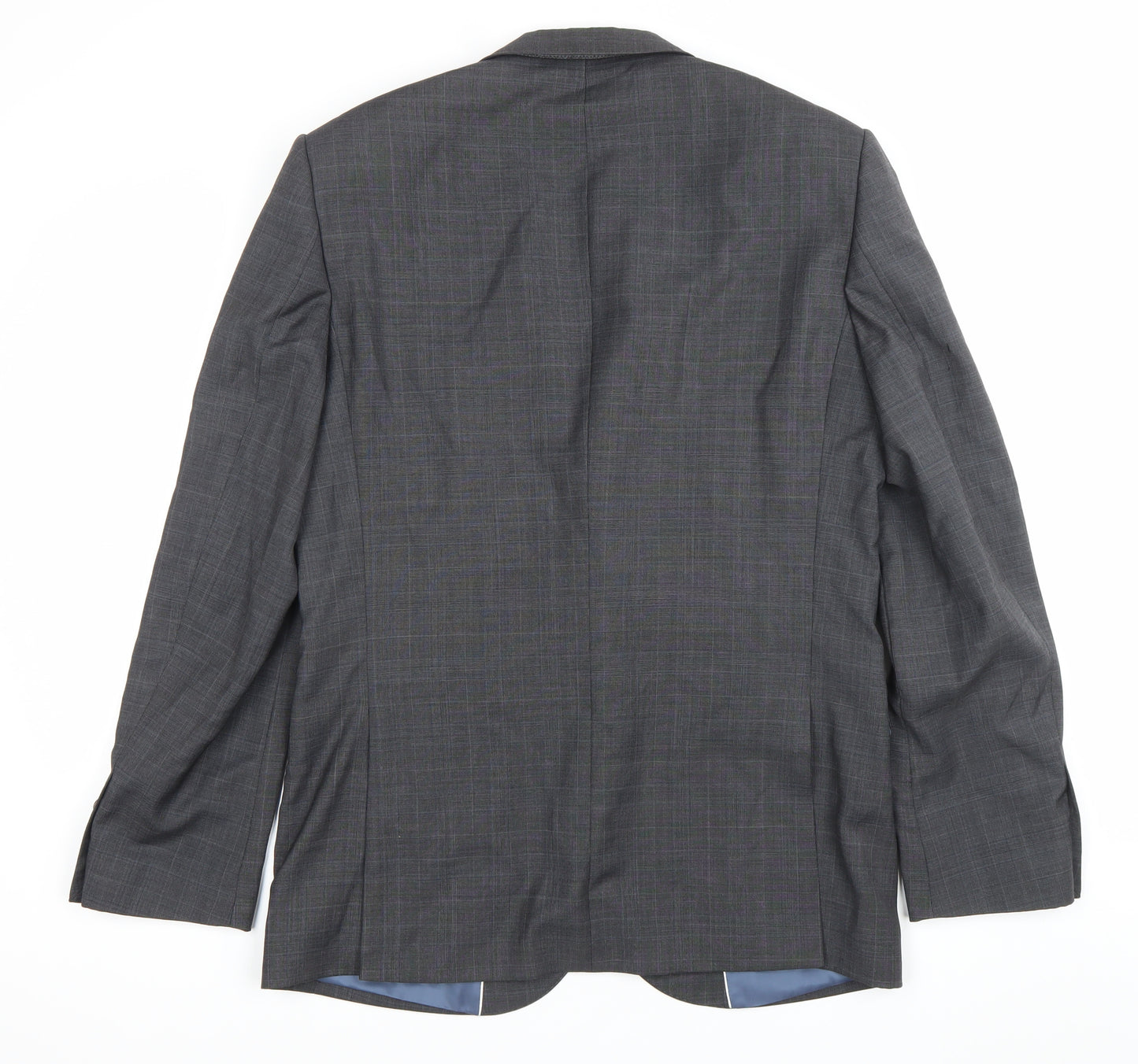 John Lewis Men's Grey Wool Check Blazer 40R Regular Fit Formal Jacket