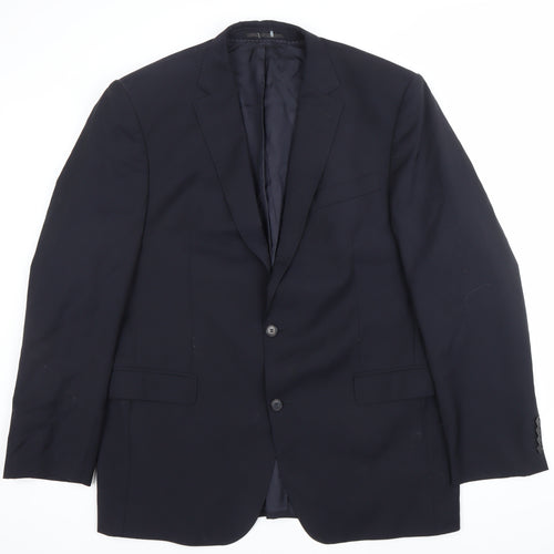 Toccami Men’s Blue Wool Blazer Jacket 44R Single Breasted