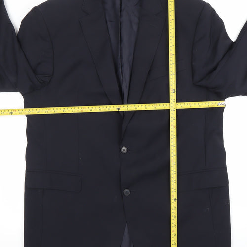 Toccami Men’s Blue Wool Blazer Jacket 44R Single Breasted
