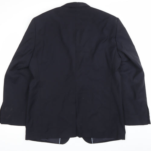 Toccami Men’s Blue Wool Blazer Jacket 44R Single Breasted