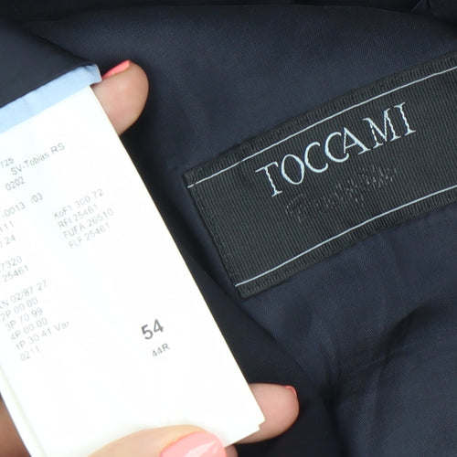 Toccami Men’s Blue Wool Blazer Jacket 44R Single Breasted
