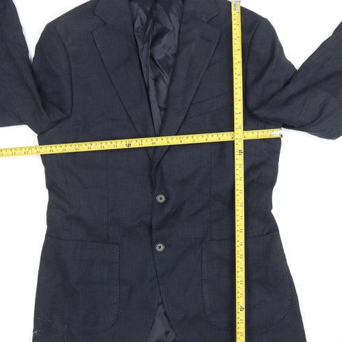 Marks and Spencer Mens Blue 38 Chest Regular Fit Wool Blazer Jacket