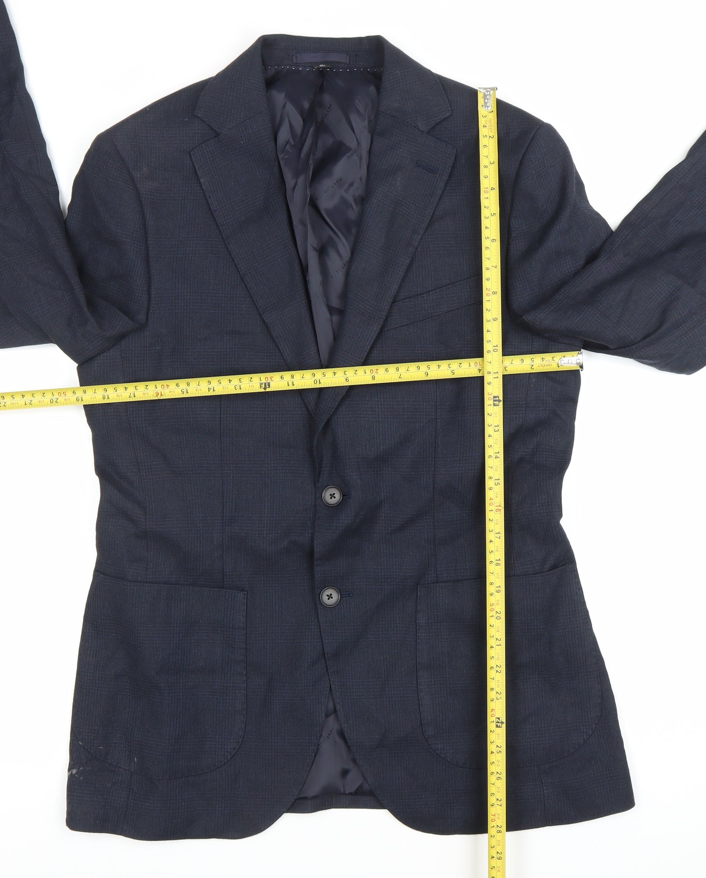 Marks and Spencer Mens Blue 38 Chest Regular Fit Wool Blazer Jacket