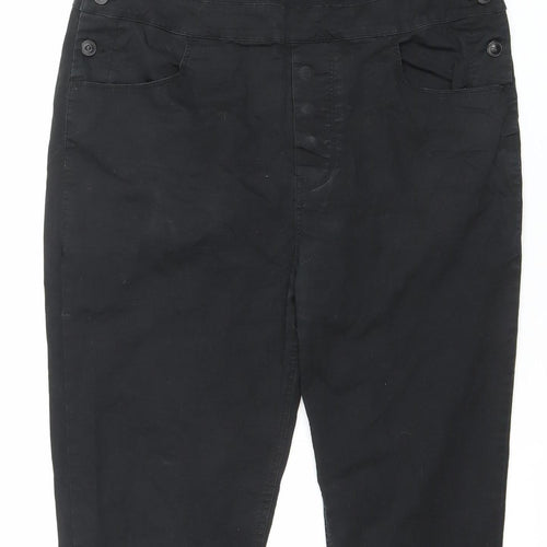 ASOS Womens Black Dungaree Jumpsuit Size 10 Adjustable Straps