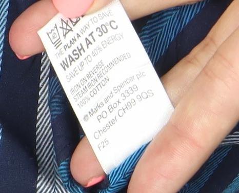 Marks & Spencer Men’s Blue Striped XL 44/46 Dress Shirt