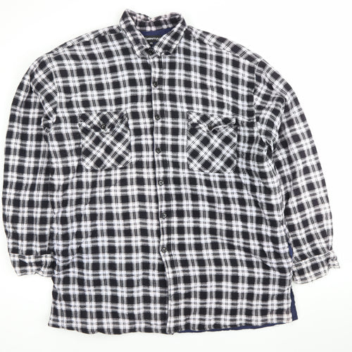 Essential Men’s Blue Check Flannel Jacket 2XL Button Down Lined