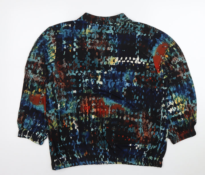 Bassini Womens Multicoloured Size 18 Tunic Blouse V-Neck 3/4 Sleeve