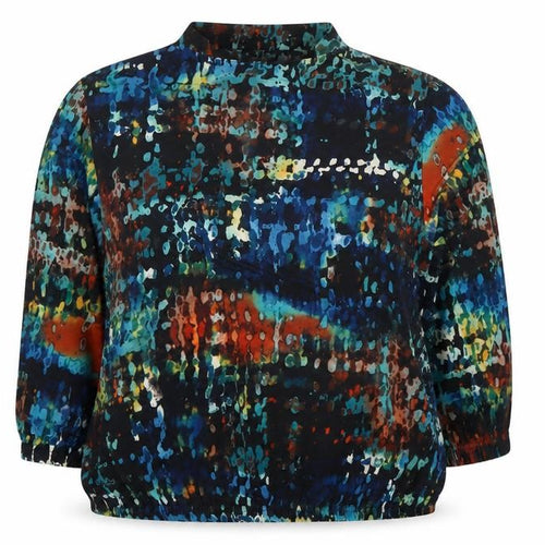 Bassini Womens Multicoloured Size 18 Tunic Blouse V-Neck 3/4 Sleeve