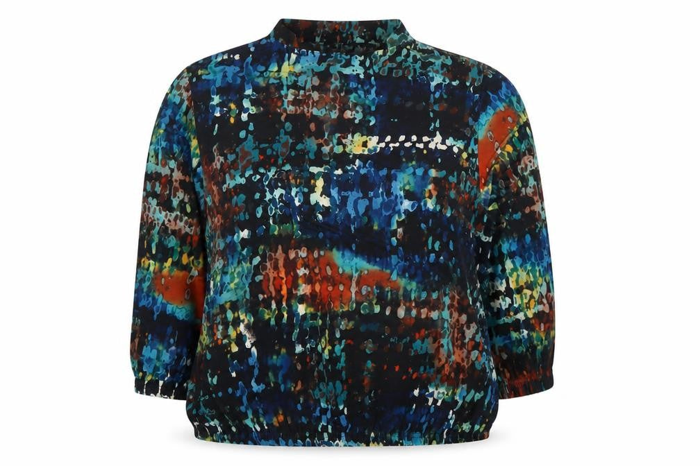 Bassini Womens Multicoloured Size 18 Tunic Blouse V-Neck 3/4 Sleeve