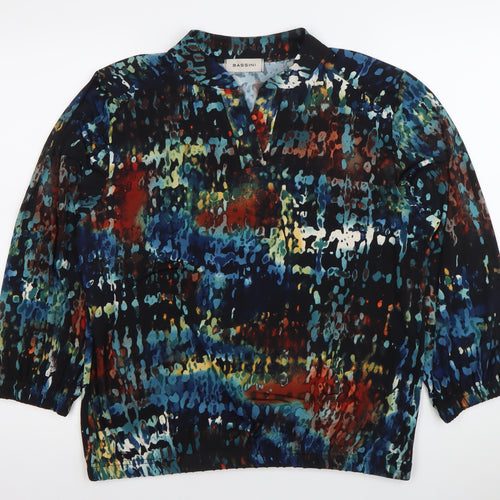 Bassini Womens Multicoloured Size 18 Tunic Blouse V-Neck 3/4 Sleeve