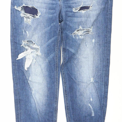 Staff Jeans & Co Womens Blue Skinny Slim Fit Distressed Jeans Size 24
