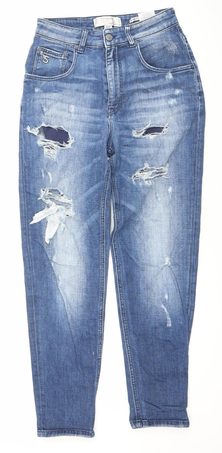 Staff Jeans & Co Womens Blue Skinny Slim Fit Distressed Jeans Size 24