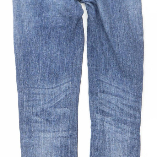 Zara Women’s Blue Skinny Distressed Jeans Size 10 Mid Rise