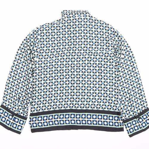 H&M Womens Multicoloured Geometric Button-Up Shirt Size 12 Long Sleeve Polyester