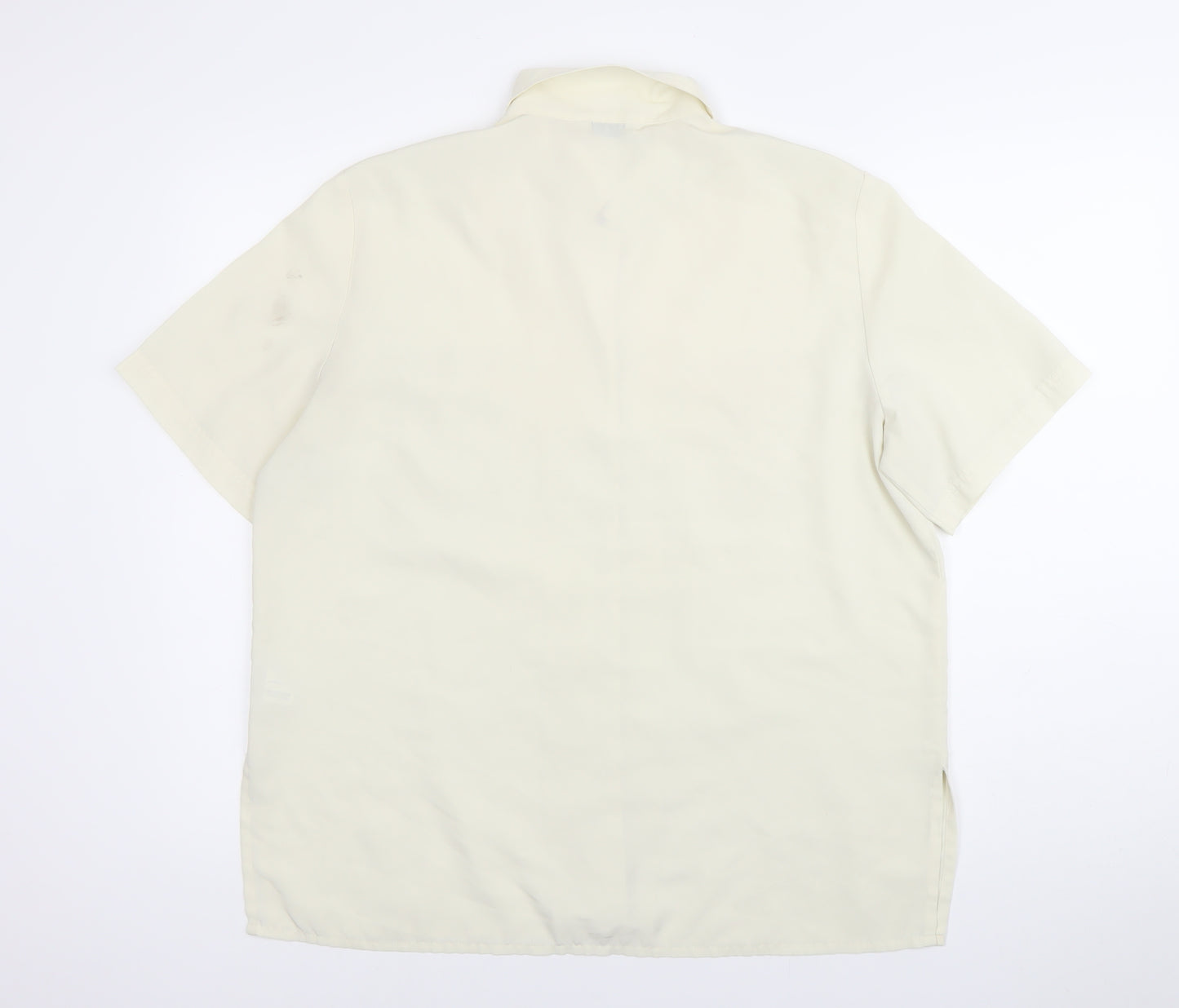 Barkertel Womens Ivory Button-Up Shirt Size 16 Short Sleeve Polyester