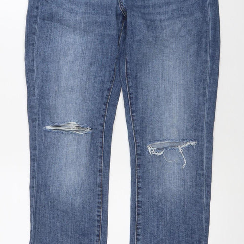 Banana Republic Womens Blue Straight Leg Jeans Size 29 Distressed