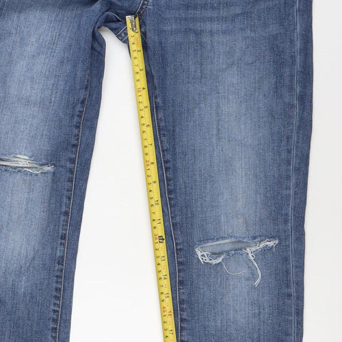 Banana Republic Womens Blue Straight Leg Jeans Size 29 Distressed