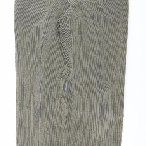 Trelana Men's Grey Corduroy Wool Blend Straight Leg Trousers S