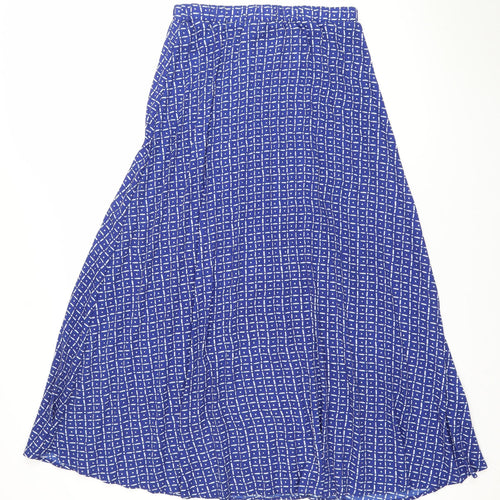 Next Women’s Blue Geometric Pleated Polyester Skirt Size 8