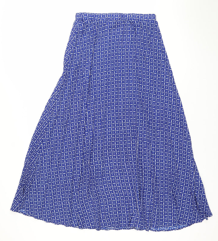 Next Women’s Blue Geometric Pleated Polyester Skirt Size 8