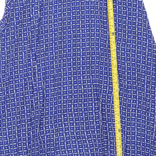 Next Women’s Blue Geometric Pleated Polyester Skirt Size 8