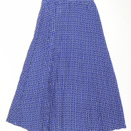 Next Women’s Blue Geometric Pleated Polyester Skirt Size 8