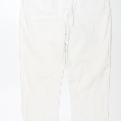 Comercio Abadland Womens White Lace Floral Skinny Jeans Size 14