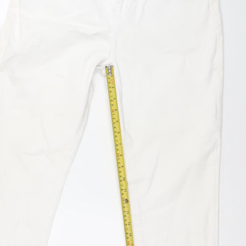 Comercio Abadland Womens White Lace Floral Skinny Jeans Size 14