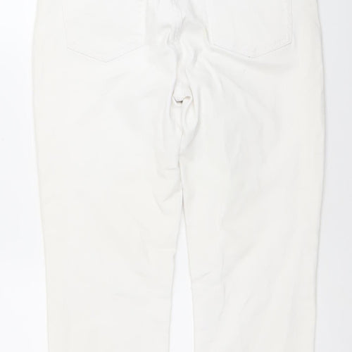 Comercio Abadland Womens White Lace Floral Skinny Jeans Size 14