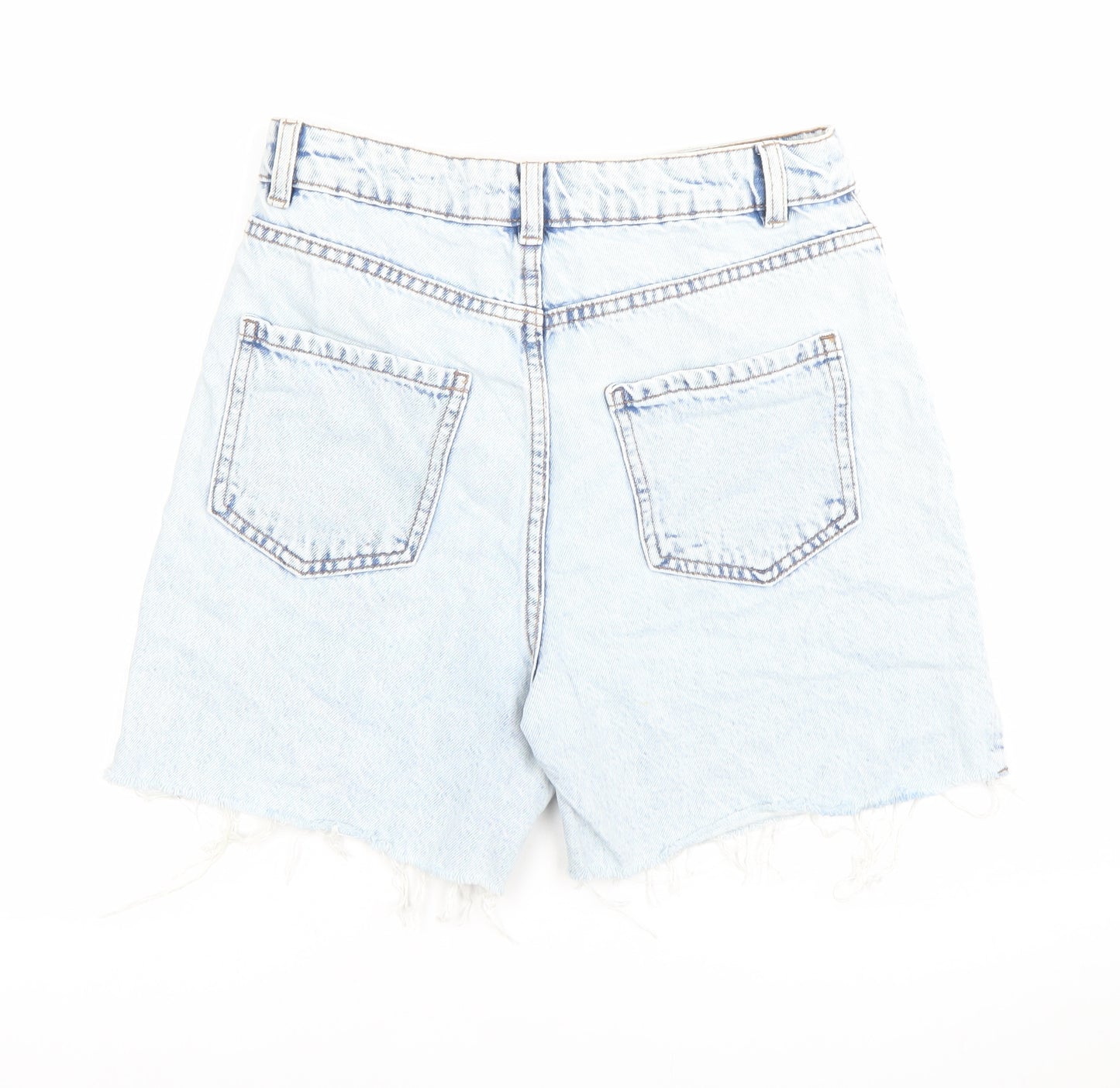 Denim Co. Womens Blue Size 8 High Rise Cut Off Denim Shorts