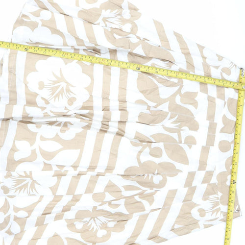 Frock & Frill Women’s Beige White Floral A-Line Cotton Skirt Size 12