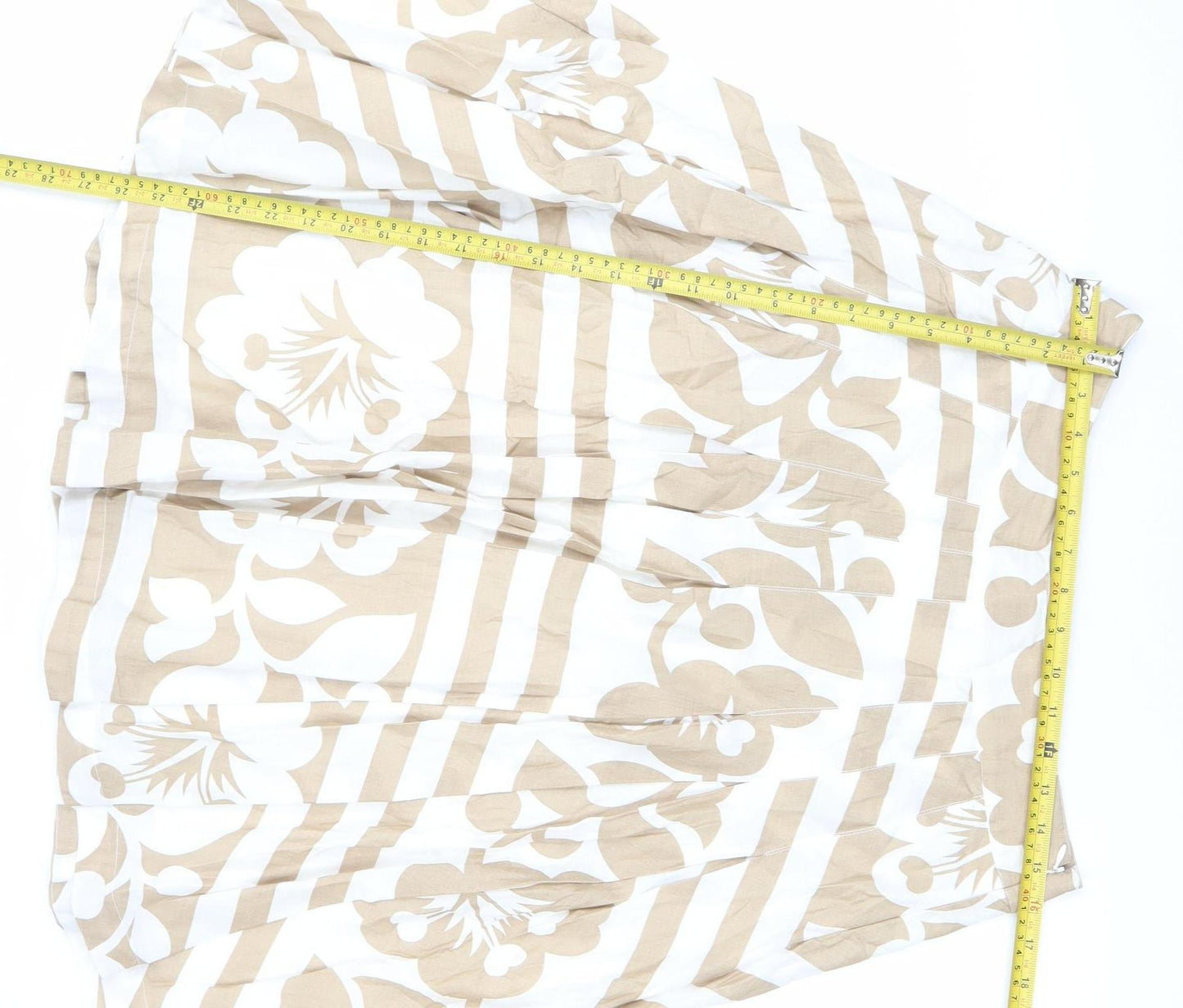 Frock & Frill Women’s Beige White Floral A-Line Cotton Skirt Size 12