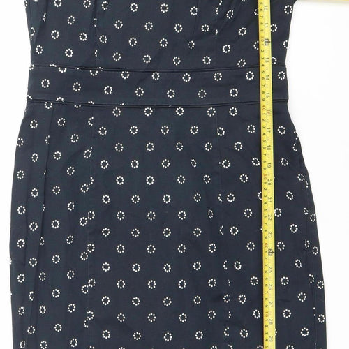 Laura Ashley Women’s Black Polka Dot Sleeveless Sheath Dress UK 12