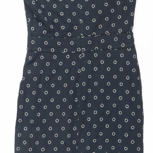 Laura Ashley Women’s Black Polka Dot Sleeveless Sheath Dress UK 12