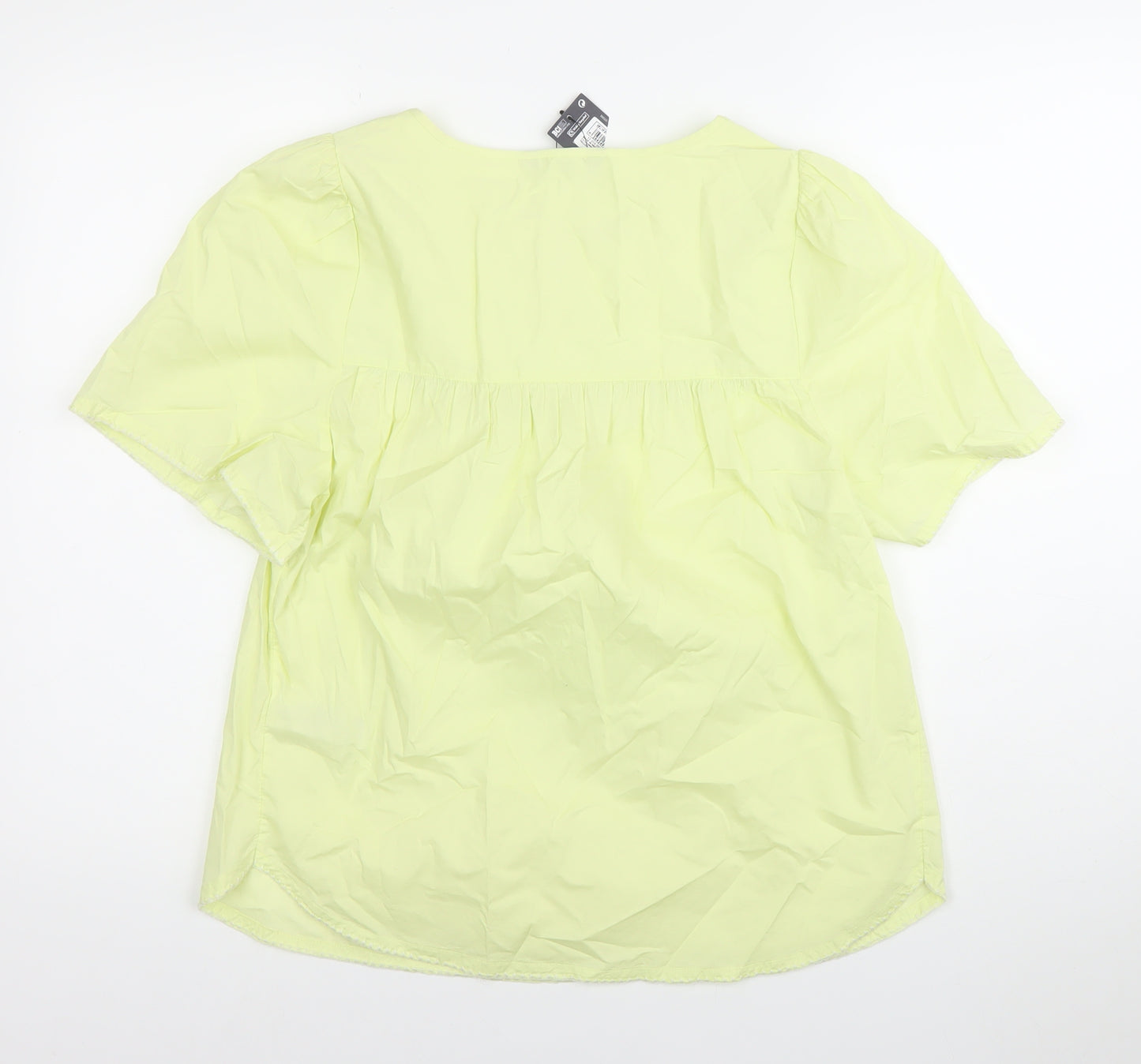 Marks and Spencer Womens Yellow Embroidered Tunic Blouse Size 8