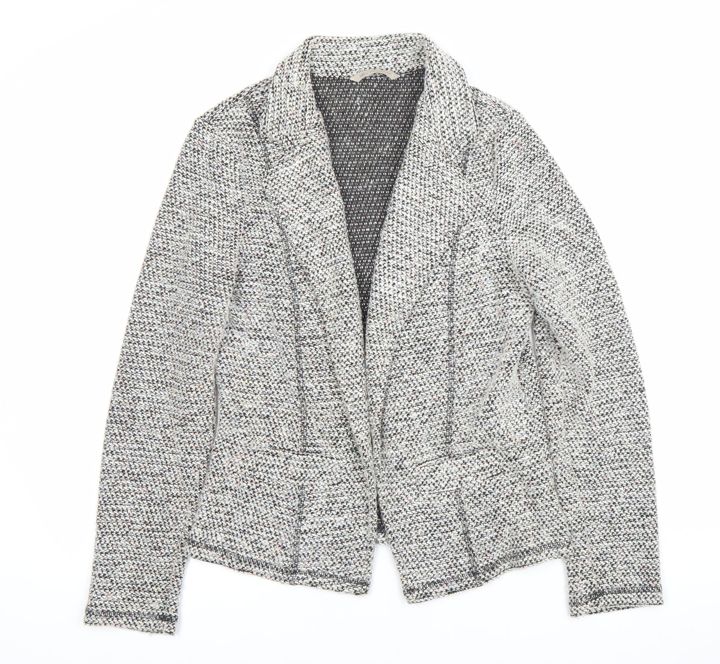 Marks and Spencer Womens Grey Bouclé Blazer Jacket Size 12