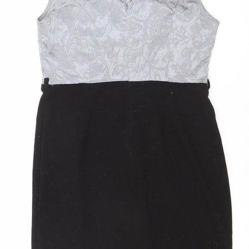 Collection London Women’s Grey Black Sheath Dress Size 12 Formal Workwear