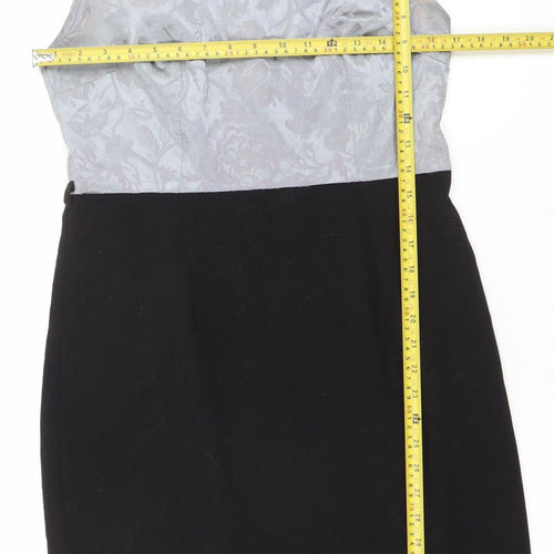 Collection London Women’s Grey Black Sheath Dress Size 12 Formal Workwear