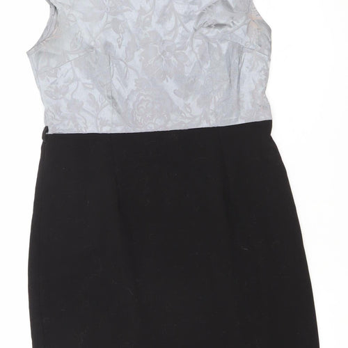 Collection London Women’s Grey Black Sheath Dress Size 12 Formal Workwear