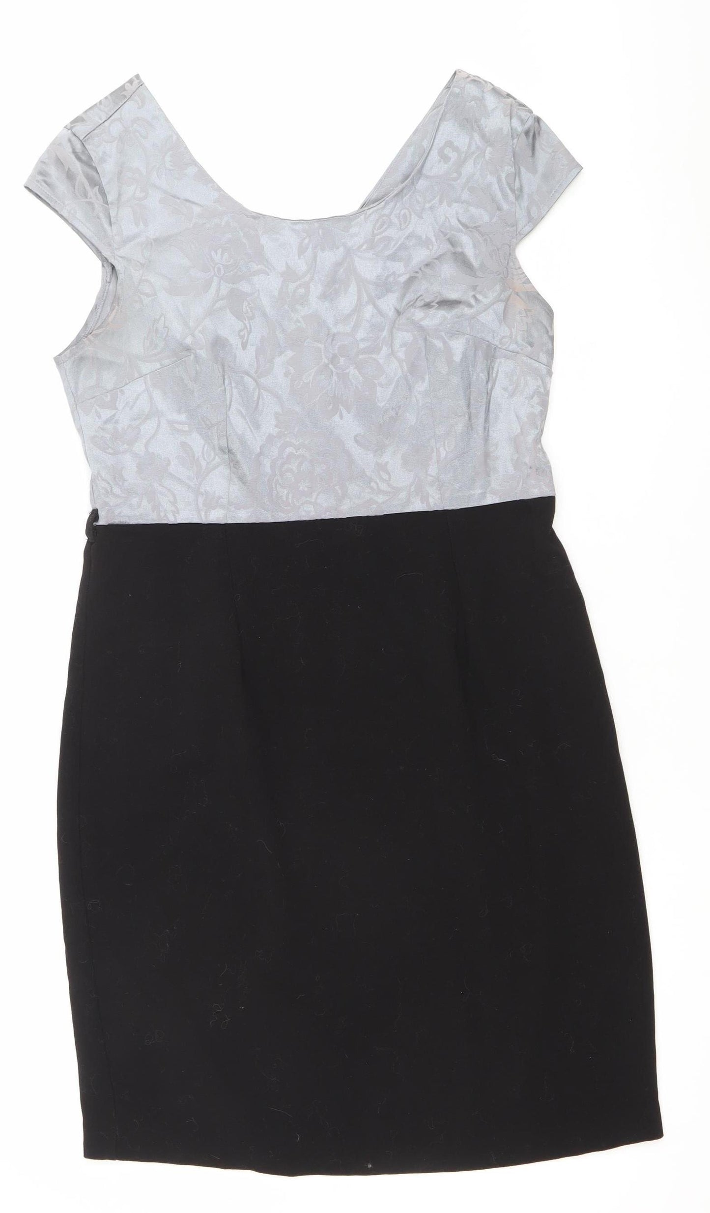 Collection London Women’s Grey Black Sheath Dress Size 12 Formal Workwear