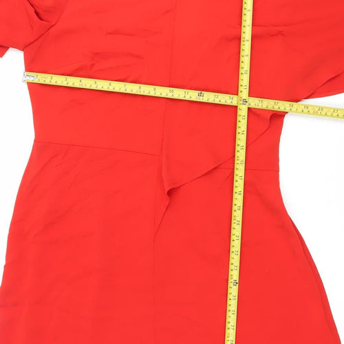 Warehouse Women Red Size 16 Sweetheart Bodycon Dress