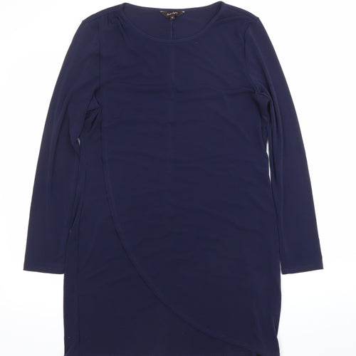 Frank Usher Women’s Blue Size 14 Sheath Knee Length Jersey Dress