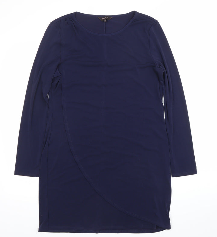Frank Usher Women’s Blue Size 14 Sheath Knee Length Jersey Dress