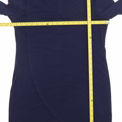 Frank Usher Women’s Blue Size 14 Sheath Knee Length Jersey Dress