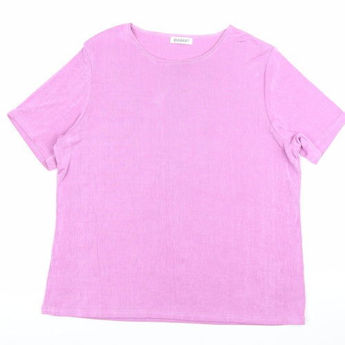 Damart Women’s Pink Short Sleeve Crew Neck Basic T-Shirt Size L