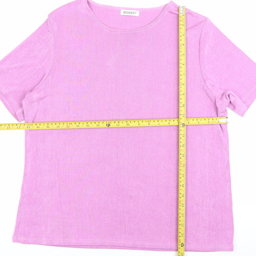 Damart Women’s Pink Short Sleeve Crew Neck Basic T-Shirt Size L