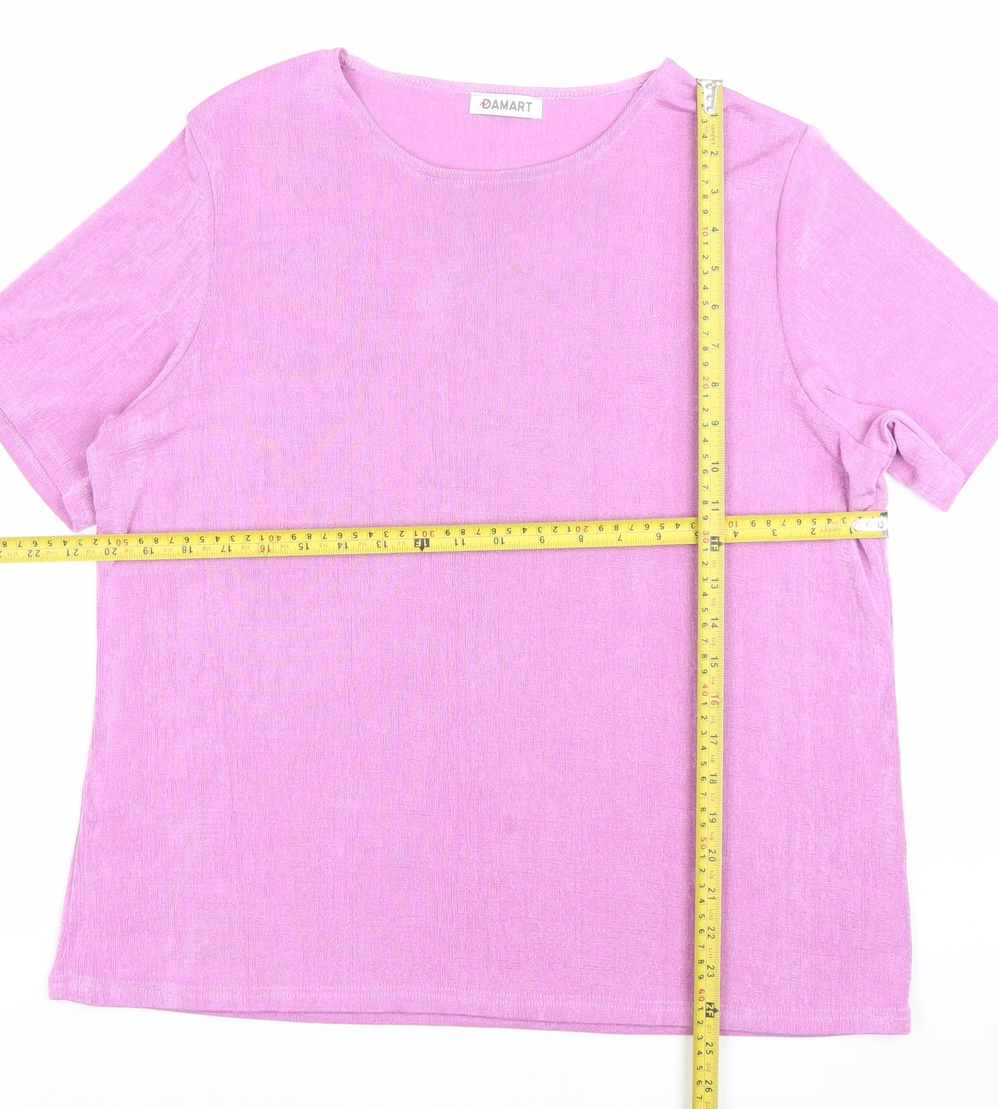 Damart Women’s Pink Short Sleeve Crew Neck Basic T-Shirt Size L